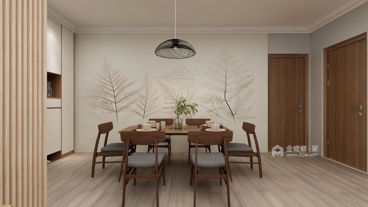 120平瑞马名门北欧风格-清新北欧三室 灰木色INS感居家-餐厅效果图及设计说明