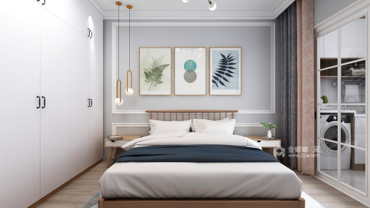 120平瑞马名门北欧风格-清新北欧三室 灰木色INS感居家-卧室效果图及设计说明