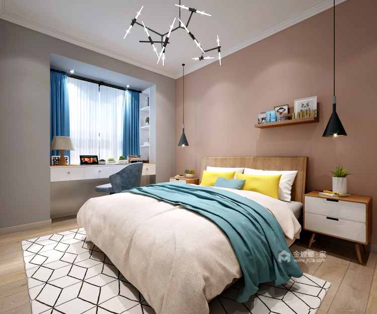130平恒润郁洲府现代风格-卧室效果图及设计说明