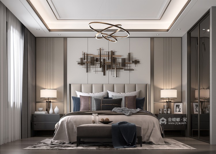 145平翡翠雅苑现代风格-轻奢质感住宅-卧室效果图及设计说明
