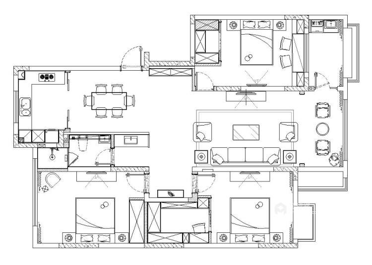 145平翡翠雅苑现代风格-轻奢质感住宅-平面设计图及设计说明