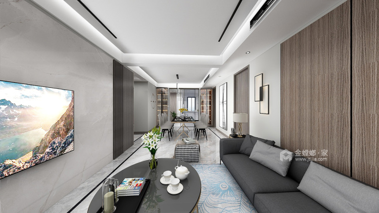 140平远创樾府现代风格-休闲-客厅效果图及设计说明