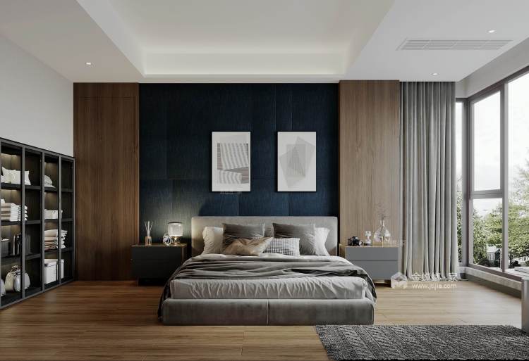 350平月亮湾现代风格-卧室效果图及设计说明