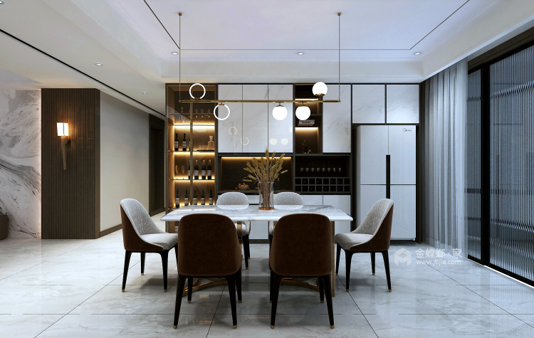 190平融创美盛象湖壹号现代风格-餐厅效果图及设计说明