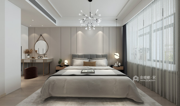 240平水木清华现代风格-卧室效果图及设计说明