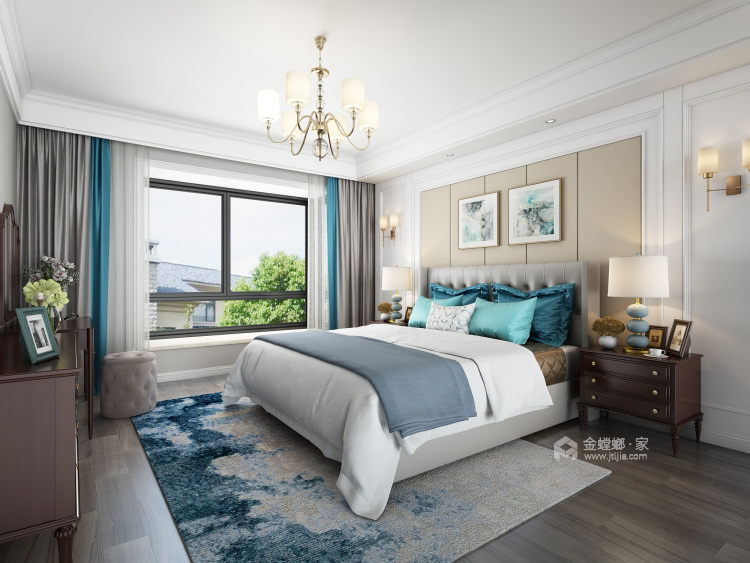 136平水木清华美式风格-静谧时光-卧室效果图及设计说明