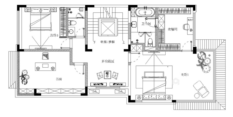 590平清水苑现代风格-别墅大宅，引领家居设计新风尚-平面布置图