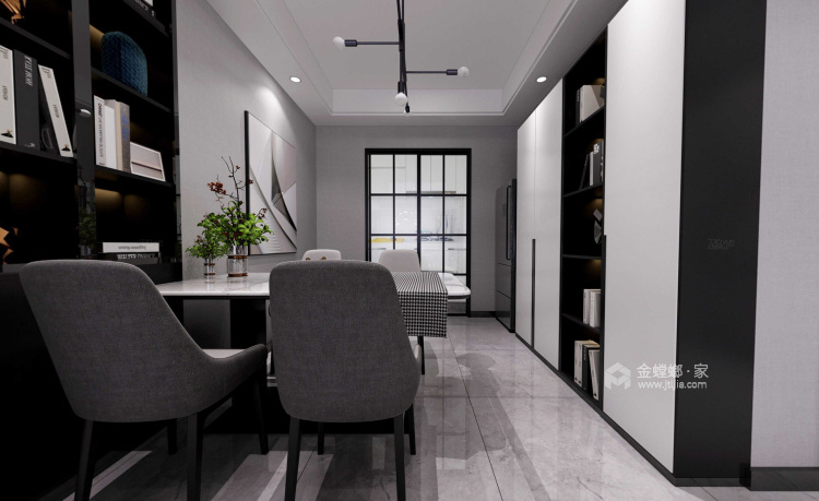 127平碧桂园现代风格-极简空间-餐厅效果图及设计说明