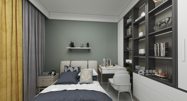 127平碧桂园现代风格-极简空间-卧室效果图及设计说明
