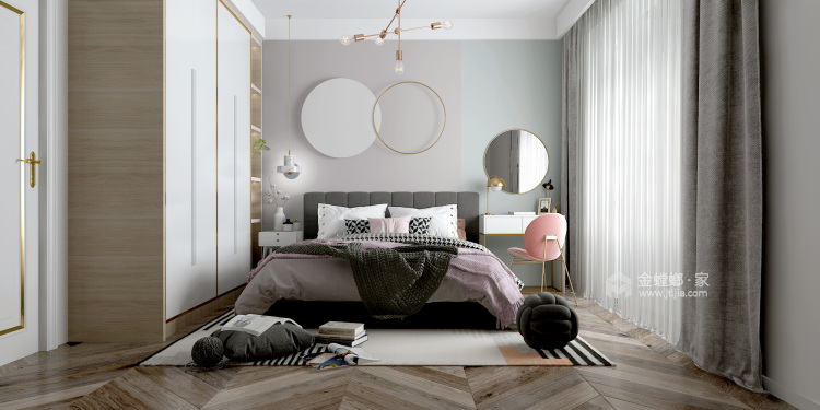 130平阳光城北欧风格-卧室效果图及设计说明