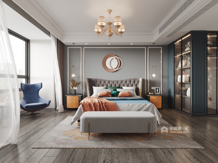166平汀海壹品美式风格-卧室效果图及设计说明