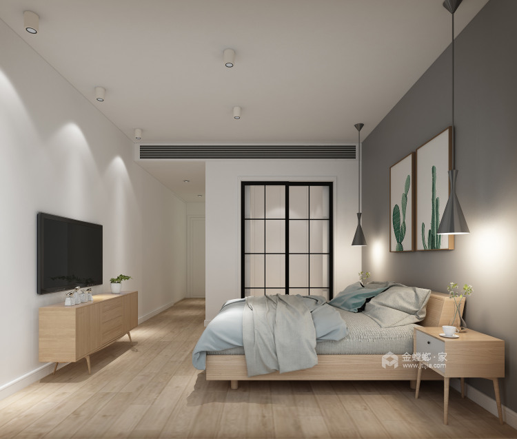 158平城开绿城日式风格-极简惬意生活-卧室效果图及设计说明