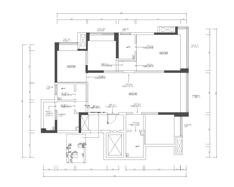 146平时代府邸新中式风格-中式韵味-业主需求&原始结构图
