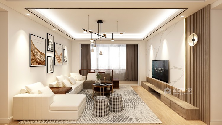 138平东方润园日式风格-客厅效果图及设计说明