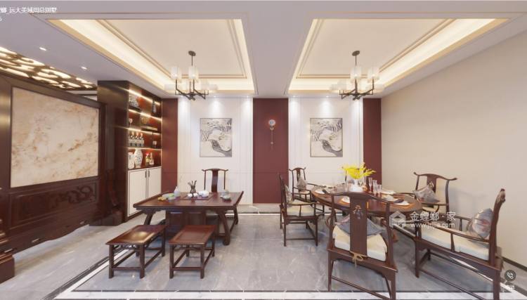 322平远大美域中式风格-餐厅效果图及设计说明