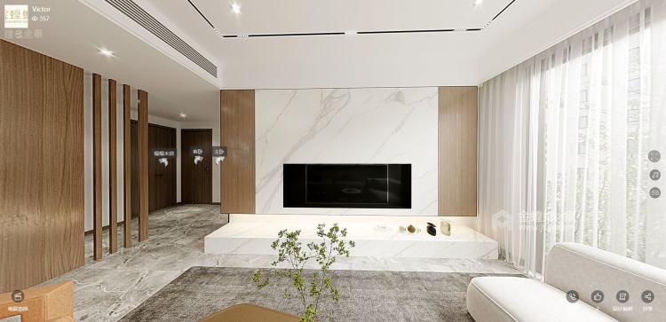 111平华发悦府现代风格-客厅效果图及设计说明