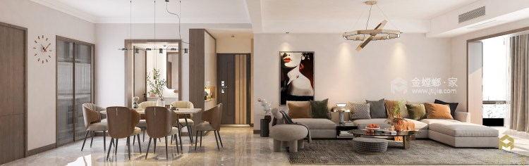 140平富达花园现代风格-慢生活中的惬意-客厅效果图及设计说明
