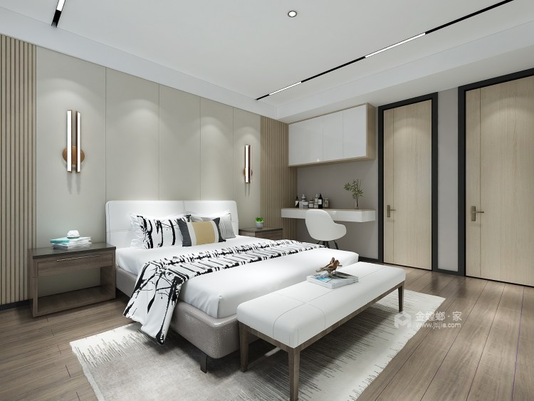 150平美的翰城现代风格-卧室效果图及设计说明