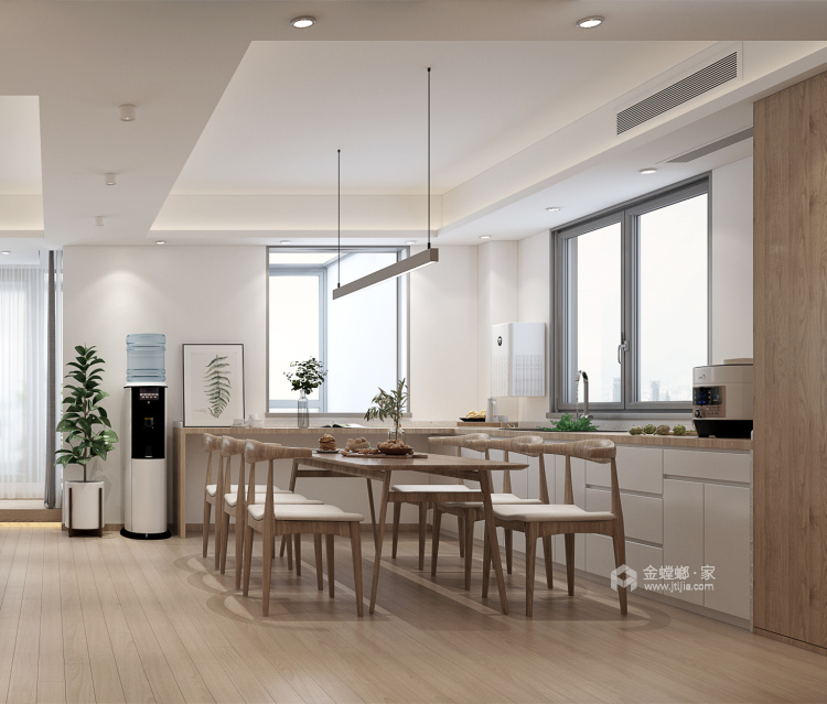 168平虹锦湾现代风格-自然朴素-餐厅效果图及设计说明