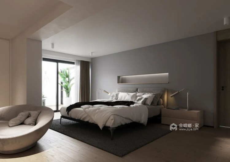 300平鼎太风华现代风格-卧室效果图及设计说明