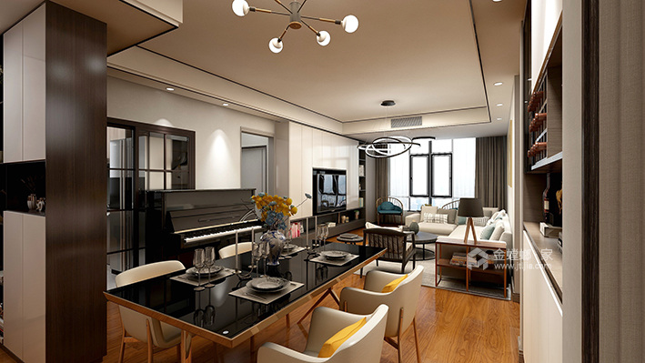 135平中南城现代风格-餐厅效果图及设计说明