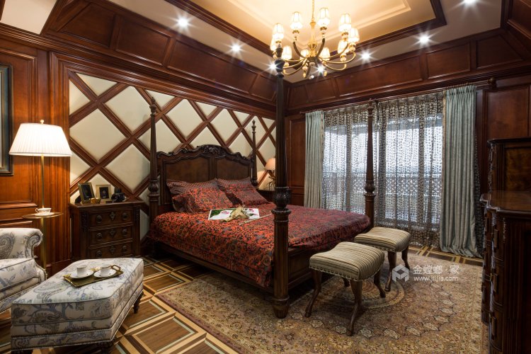 500平庐山国际美式风格-卧室效果图及设计说明