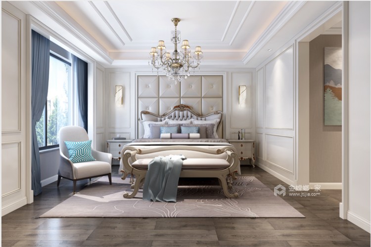 160平美的铂悦府美式风格-静谧时光-卧室效果图及设计说明