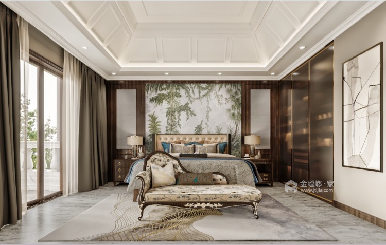 400平海会自建别墅美式风格-卧室效果图及设计说明