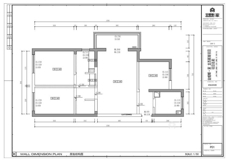 88平龙西新寓现代风格-三口品质之家-业主需求&原始结构图