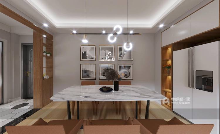 88平龙西新寓现代风格-三口品质之家-餐厅效果图及设计说明