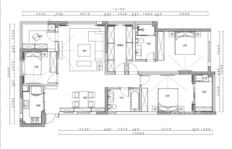 140平金虹105大院新中式风格-木色生活-平面设计图及设计说明