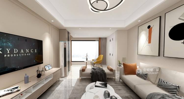 115平君悦湾现代风格-客厅效果图及设计说明