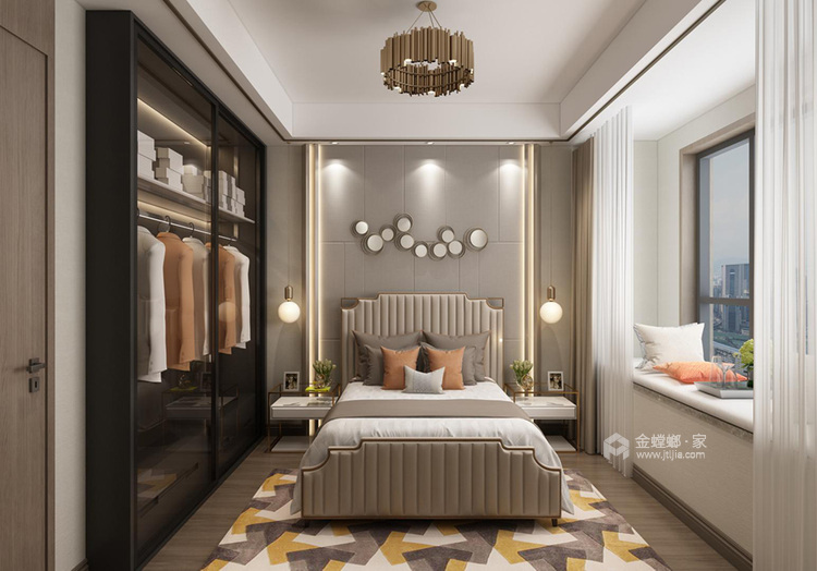 290平碧桂园现代风格-卧室效果图及设计说明