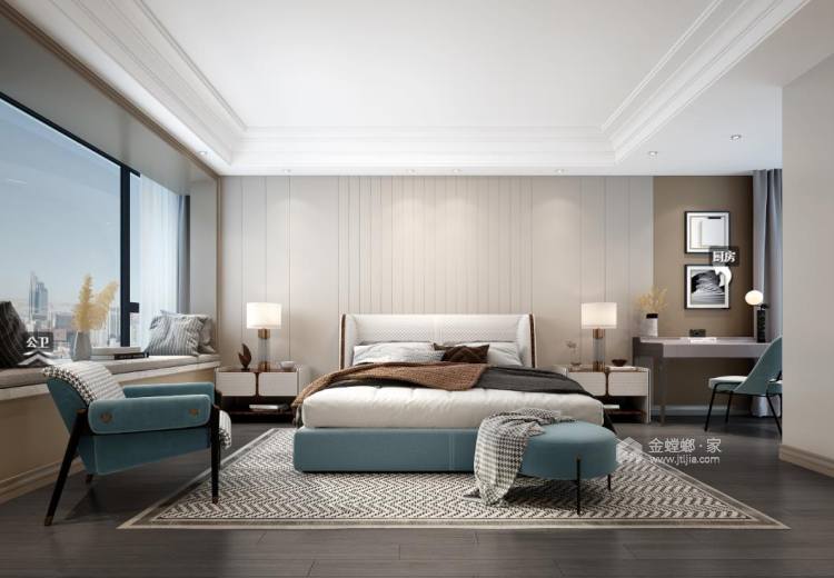 134平蘭台府现代风格-卧室效果图及设计说明