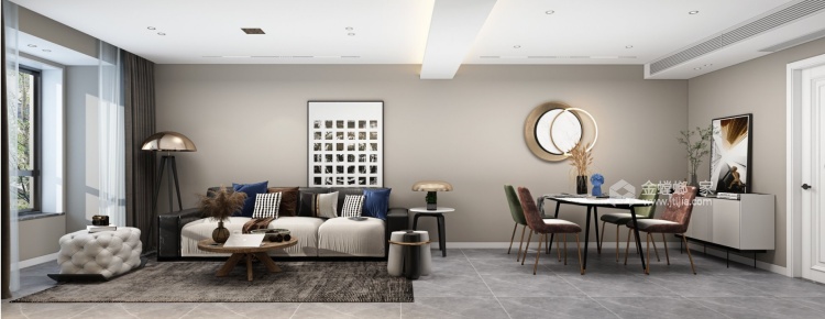75平伟星城现代风格-客厅效果图及设计说明