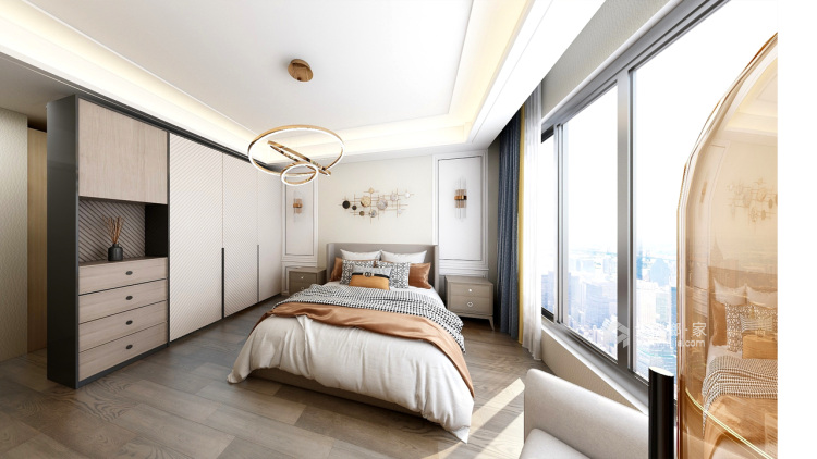 110平中港翡翠城现代风格-卧室效果图及设计说明
