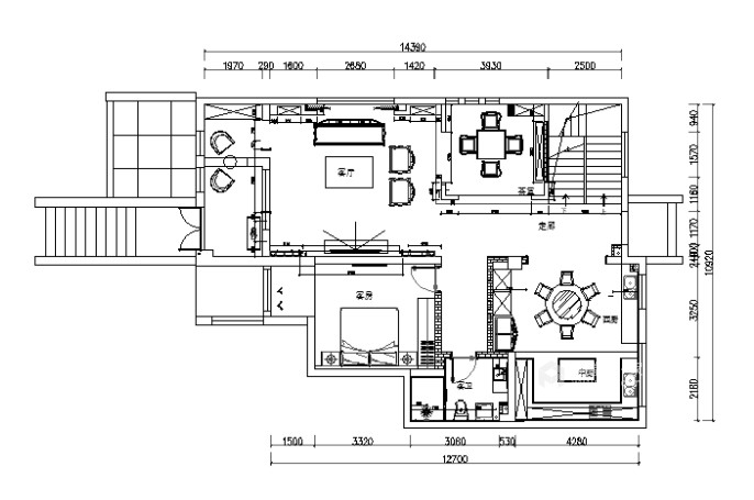 410平水岸公馆别墅中式风格-平面设计图及设计说明