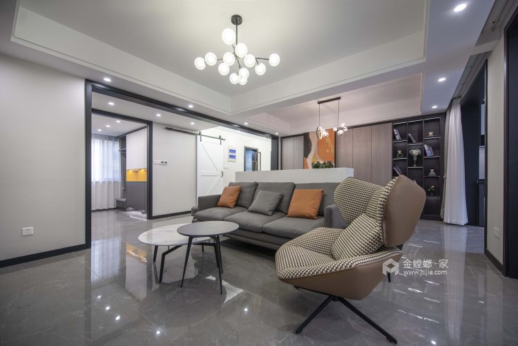 120平沁香园现代风格-温暖都市下的筑爱空间-客厅效果图及设计说明