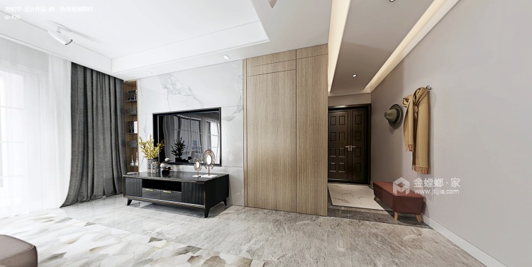 124平高科荣境现代风格-客厅效果图及设计说明