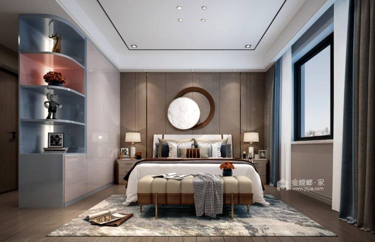 168平中心城四期现代风格-卧室效果图及设计说明