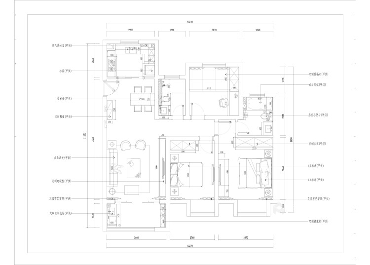 120平锦华星光苑现代风格-遇见热爱生活的家-平面设计图及设计说明
