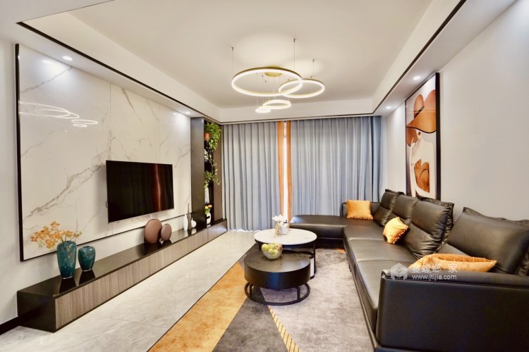 120平锦华星光苑现代风格-遇见热爱生活的家-客厅效果图及设计说明