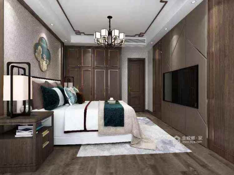 92平城果小区新中式风格-卧室效果图及设计说明
