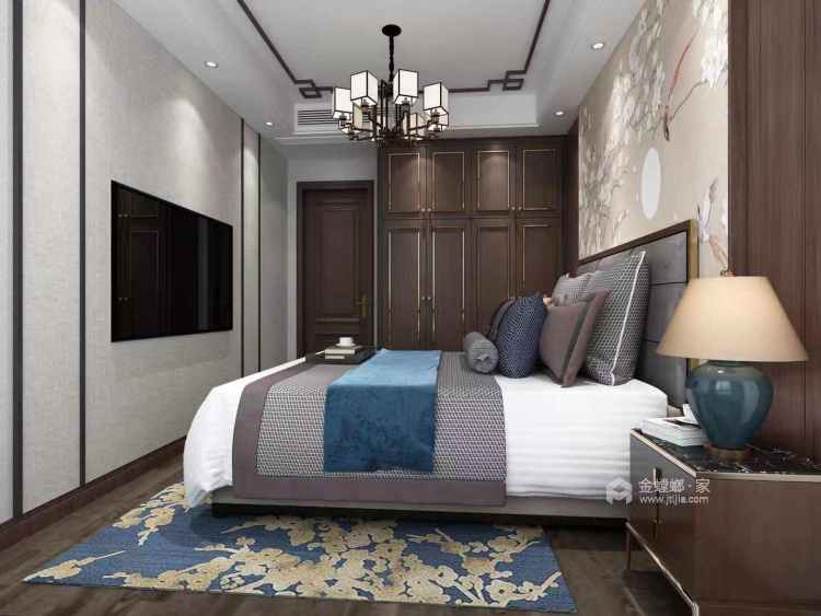 92平城果小区新中式风格-卧室效果图及设计说明