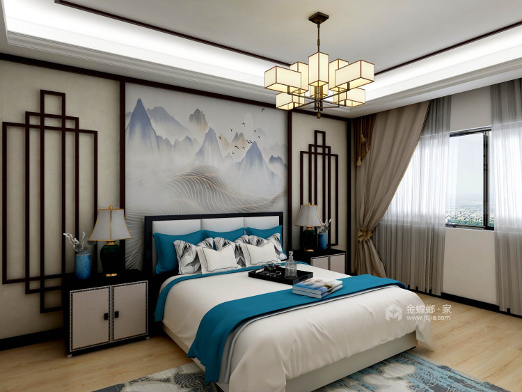 165平河畔新世界中式风格-中式的经久耐看-卧室效果图及设计说明