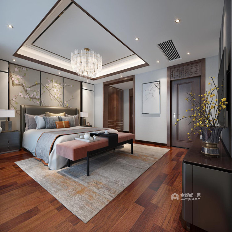 260平世纪天城新中式风格-卧室效果图及设计说明