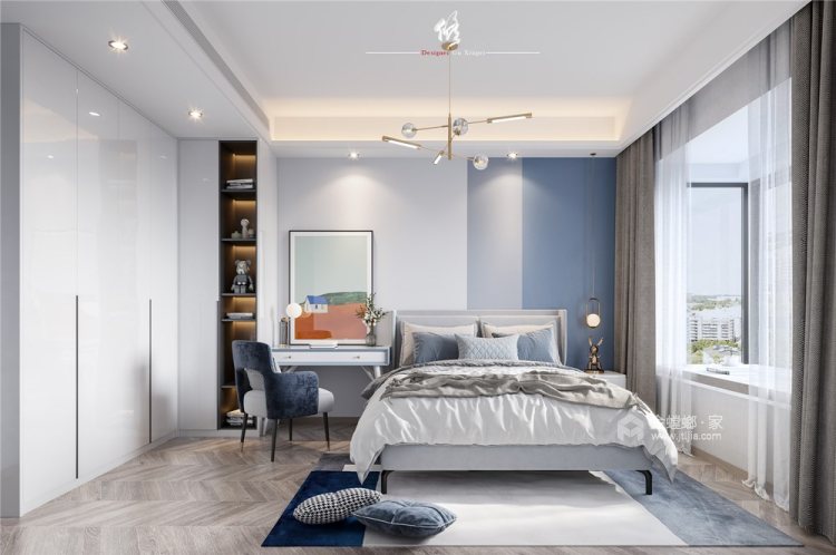 129平大名城紫金九号现代风格-将时尚进行到底-卧室效果图及设计说明