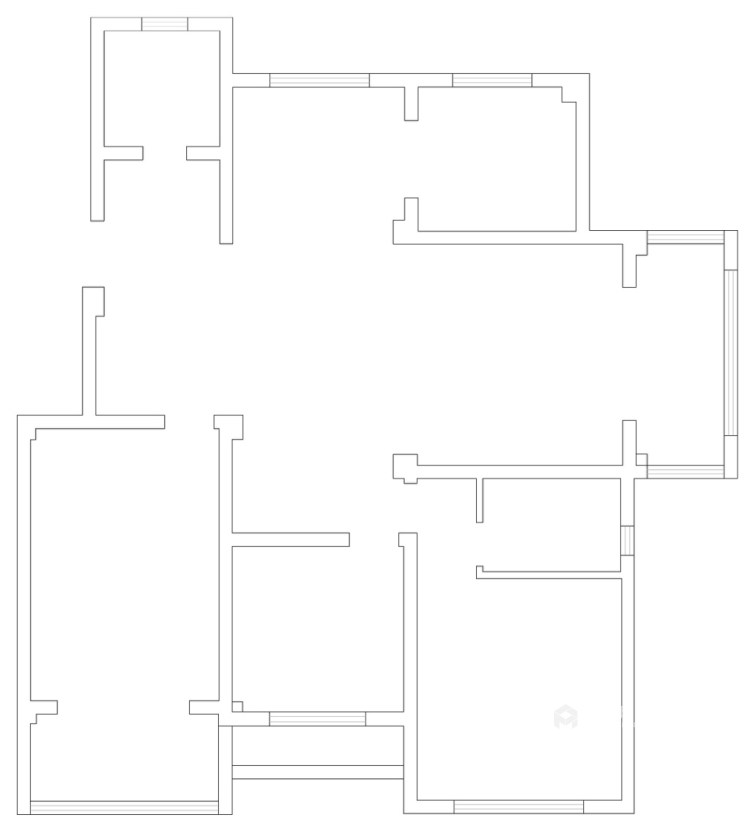 120平塞纳公馆新中式风格-空间的层次感-业主需求&原始结构图