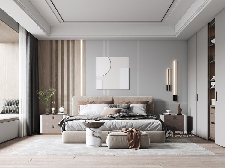 130平富园名都现代风格-“含蓄美“-卧室效果图及设计说明