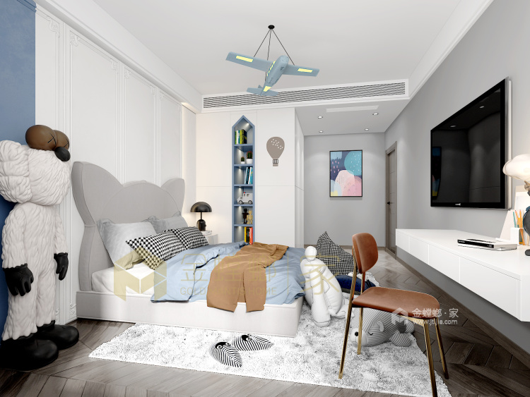 200平建滔裕景园现代风格-卧室效果图及设计说明